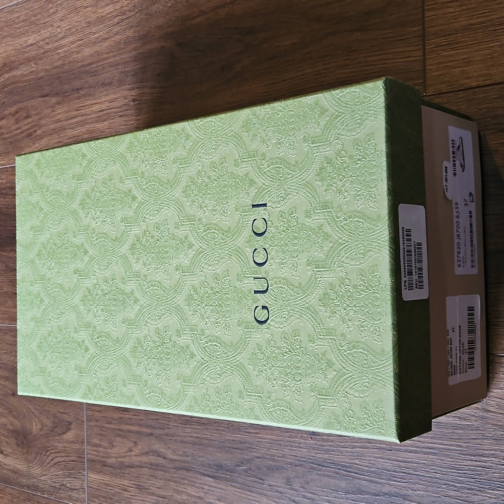 GUCCI WEB CROSSOVER RUBBER SANDAL RED/GREEN SIZE 37 - Picture 7 of 17